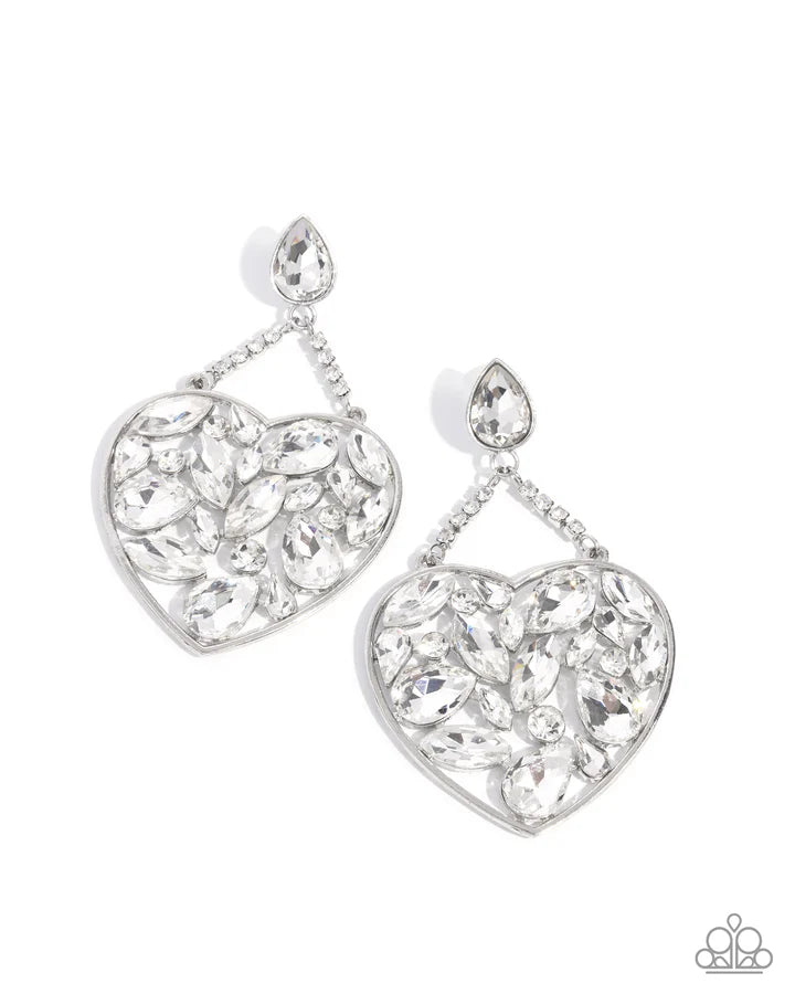 Glittery Gait Earrings - White