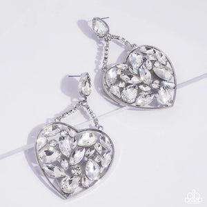 Glittery Gait Earrings - White